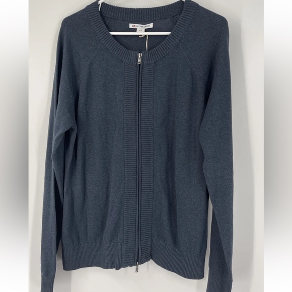 Cutter & Buck Women’s Full Zip Blue Cotton Cardigan Sweater Too L - Picture 1 of 6
